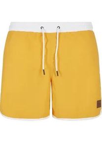 Badeshorts Urban Classics "Urban Classics Herren Retro Swimshorts", Herren, Gr. 4XL, US-Gr&ouml;&szlig;en, wei&szlig;, magicmango, 100% Polyamid, Badehosen Badeshorts