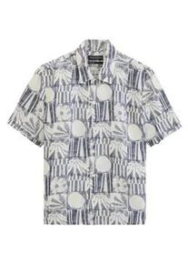 Marc O'Polo Kurzarmhemd MARC O'POLO, Herren, Gr. M, N-Gr, multi, waikawa blau, Web, Obermaterial: 100% Leinen, regular fit, Hemden, Leinenhemd regular fit mit Allover-Print