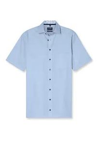 Businesshemd OLYMP "OLYMP Luxor, modern fit, Global Kent", Herren, Gr. 41, Normaler Arm, bleu, 100% Baumwolle, Hemden