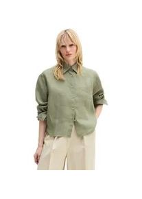Marc O'Polo Langarmbluse MARC O'POLO "mit nat&uuml;rlich k&uuml;hlender Funktion", Damen, Gr. 42, fresh sage, Obermaterial: 100% Leinen, unifarben, regular fit normal, Doppelmanschette, Blusen