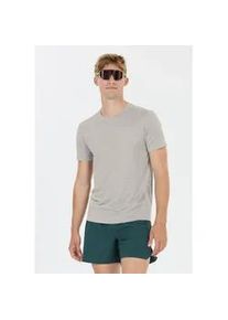 Funktionsshirt Endurance "Besy", Herren, Gr. L, hellgrau, 65% Polyester, 27% Polyester, 8% Elasthan, meliert, normal, Rundhals, Shirts Funktionsshirt, atmungsaktiv