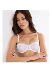 Balconette-BH Triumph "Comfort Allure", Damen, Gr. 90, Cup D, wei&szlig;, Microtouch, Obermaterial: 66% Polyamid, 24% Polyester, 10% Elasthan, BHs Balconette-BH, Komfort-B&uuml;gel, verzierte Tr&auml;ger, Spitze, weich