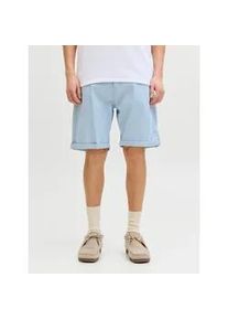 Jack & Jones Shorts JACK & JONES "JPSTRICK DYLAN ORIGINAL SHORTS", Herren, Gr. M, N-Gr, celestial blau, Web, Obermaterial: 98% Baumwolle, 2% Elasthan, unifarben, regular fit knielang, Hosen Shorts