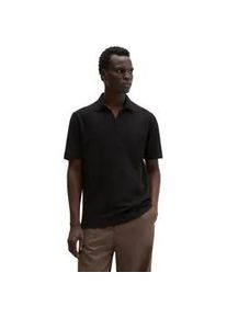 Marc O'Polo Poloshirt MARC O'POLO "aus Baumwoll-Leinen-Mix", Damen, Gr. XL, schwarz, Obermaterial: 80% Baumwolle, 20% Leinen, unifarben, regular fit, Shirts