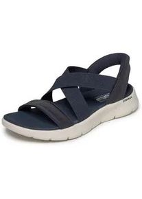Sandale Skechers "GO WALK FLEX SANDAL-GLIMMER UP", Herren, Gr. 35, navy, Textil, Glitzer, Schuhe Sandale, Sommerschuh, Schlupfschuh mit Goga Mat Foatbed