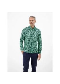 Leinenhemd Lerros "Langarmhemd mit floralem Print aus Mischgewebe", Herren, Gr. XL, Normalgr&ouml;&szlig;en, mint water, 55% Leinen, 45% Baumwolle, Hemden