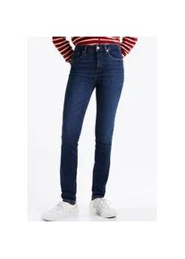 Skinny-fit-Jeans Tommy Hilfiger "HERITAGE COMO SKINNY RW", Damen, Gr. 24, L&auml;nge 32, blau (nos dunkelblau), Denim/Jeans, Obermaterial: 95% Baumwolle, 4% Elastomultiester, 1% Elasthan, unifarben, figurbetont lang, Jeans, mit Tommy Hilfiger Logo-Badge, 5-Pocket-Stil