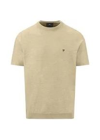 Rundhalspullover Fynch-Hatton, Damen, Gr. XL, pistachio, Web, Obermaterial: 88% Baumwolle, 12% Leinen, unifarben, regular fit normal, Rundhals, gerader Abschluss, Pullover Rundhalspullover, mit Logo Stickerei