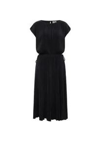 Plisseekleid Ragwear "Galit YOUMODO", Damen, Gr. L (40), Normalgr&ouml;&szlig;en, schwarz, Material: 65% Polyester, 35% Viskose, loose fit ca. Mitte Wade, ohne Ausschnitt, Fledermaus&auml;rmel, Kleider, Lockeres Plissee-Sommerkleid