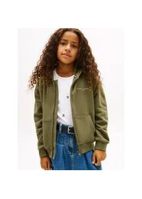 Kapuzensweatjacke Tommy Hilfiger "MINI CORP ZIP THROUGH HOODIE", Jungen, Gr. 12 (152), battle gr&uuml;n, Sweatware, Obermaterial: 80% Baumwolle, 20% Polyester, unifarben, h&uuml;ftbedeckend, Rundhals, Rippstrickb&uuml;ndchen, Sweatjacken, Kinder bis 16 Jahre