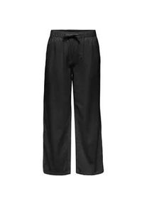 Culotte Only "ONLGOA MW LIN BL PULL-UP CULOTTE CC PNT", Damen, Gr. XS, N-Gr, schwarz, Web, Obermaterial: 70% Viskose, 30% Leinen, unifarben, kn&ouml;chelfrei, Hosen Culotte, mit Leinen