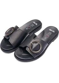 Pantolette Ara "ELBA", Herren, Gr. 41, schwarz, Glattleder, unifarben, Schuhe Pantolette, Sommerschuh, Schlupfschuh mit Zierschnalle, in Weite G (= weit)