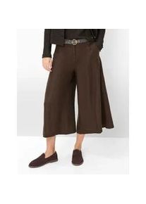 Culotte Brax "Style MELLI S", Damen, Gr. 40K (20), Kurzgr&ouml;&szlig;en, coffee, Web, 100% Leinen, Hosen Culotte