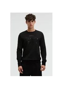 Sweater CAMP DAVID, Herren, Gr. XXL, schwarz, Interlock, Material: 70% Baumwolle, 30% Polyester, bedruckt, regular fit normal, Rundhals, eingesetzt Rippb&uuml;ndchen, Sweatshirts Sweater, mit Baumwolle