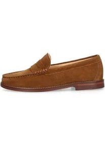 Loafer Henry Stevens "Riley W PL", Damen, Gr. 41, caramel, Kalbsvelours, Schuhe Loafer