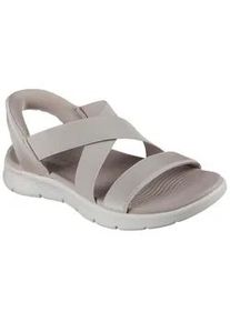 Sandale Skechers "GO WALK FLEX SANDAL-GLIMMER UP", Herren, Gr. 42, taupe, Textil, Glitzer, Schuhe Sandale, Sommerschuh, Schlupfschuh mit Goga Mat Foatbed