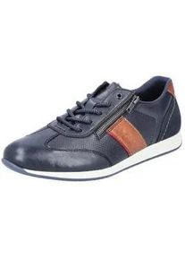 Sneaker Rieker, Herren, Gr. 41, blau, Leder, Synthetik, Schuhe Sneaker, mit Rei&szlig;verschluss, Freizeitschuh, Halbschuh, Schn&uuml;rschuh