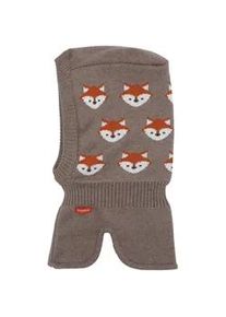 Schlupfm&uuml;tze MaxiMo, Jungen, Gr. 53, braun (braunmeliert), Strick, Baumwolle, gemustert, mehrfarbig, M&uuml;tzen, Baumwolle, gef&uuml;ttert, w&auml;rmend, doppelt gestrickt, ausgen&auml;htes Halsteil