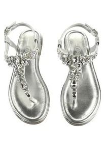 Sandale Buffalo "Buffalo KIRA ICE", Damen, Gr. 36, silber, Polyurethan, unifarben, Schuhe Sandale