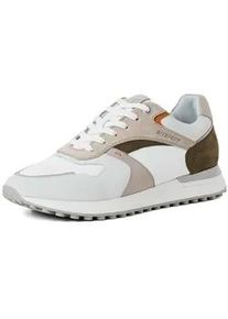 Sneaker Marco Tozzi, Herren, Gr. 43, wei&szlig; kombiniert, Leder, kontrastfarbene Details, Schuhe Sneaker, Freizeitschuh, Halbschuh, Schn&uuml;rschuh mit Kontrastbes&auml;tzen