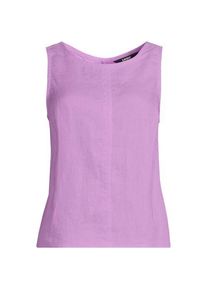 LANDS' END Leinentop mit Knopfleiste am R&uuml;cken, Damen,  Lila, Leinen, by Lands' End