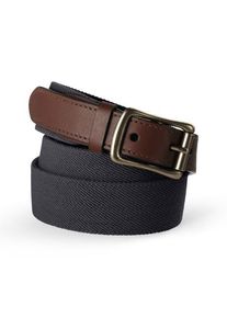 LANDS' END Stretch-G&uuml;rtel, Herren,  Schwarz, Leder/Metall/Gummi, by Lands' End