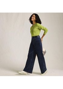 LANDS' END Breitcord-Hose High Waist mit weitem Bein, Damen,  Blau, Elasthan/Baumwoll-Mischung, by Lands' End