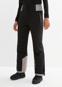 bonprix Ski Thermo-Funktionshose mit High Waist Bequembund wasserdicht, schwarz, Gr.50, wasserdichte Skihose mit High-Waist Gummitbund und verschlie&szlig;baren Fleecetaschen, Straight Fit