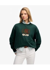 Superdry Damen Crest Sweatshirt mit Lockerer Passform Green - Gr&ouml;&szlig;e: 42 21026235007948UM020
