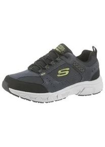 Sneaker Skechers "Oak Canyon", Herren, Gr. 48,5, blau (navy schwarz), Leder, Textil, Schuhe Modernsneaker Sneaker low, mit Memory Foam-Ausstattung, Freizeitschuh, Halbschuh, Schn&uuml;rschuh