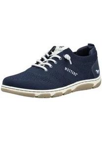 Sneaker Mustang SHOES "Mustang Shoes Sneaker Lederimitat/Textil", Herren, Gr. 37, navy, Lederimitat, Textil, Schuhe Sneaker