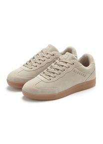 Sneaker ELBSAND "Freizeitschuh, Schn&uuml;rschuh, Turnschuh, Retro Sneaker, Lederschuh", Damen, Gr. 43, beige, Obermaterial: 93% Rindsleder, 7% Lederimitat. Decksohle: 100% Textilmaterial. Futter: 100% Textilmaterial. Laufsohle: 100% Synthetik, Veloursleder, unifarben, Basic, Schuhe Sneaker, Ledersneaker, Schn&uuml;rhalbschuh aus Leder im modernen Retro Look, Topseller