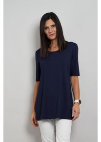 Longshirt Seidel Moden "Otto exclusiv", Damen, Gr. 34, navy, Jersey, Obermaterial: 94% Viskose, 6% Elasthan, unifarben, normal Po-bedeckend, Rundhals, Shirts Longshirt, Halbarm Shirt - mit Viskose- MADE IN GERMANY, Topseller
