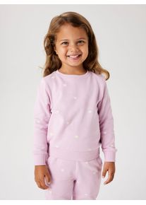 Sweatshirt name it "NMFVALBA &ndash; Sweater mit Herzchen-Alloverdruck und Rippb&uuml;ndchen", M&auml;dchen, Gr. 116, rosa (corsage), Sweatware, Obermaterial: 100% Baumwolle, bedruckt, normal normal, Rundhals, Rippb&uuml;ndchen, Sweatshirts Sweatshirt, bedruckt, casual, regular fit, Sweatware, Rundhals