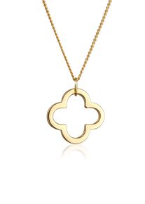 Kette mit Anh&auml;nger Elli Premium "Halskette Gl&uuml;cksbringer Kleeblatt 585 Gelbgold" Gr. 45, gold, Halsketten, Damen, ohne Stein, Gelbgold 585, Kette mit Anh&auml;nger
