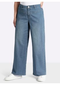 sheego Gro&szlig;e Gr&ouml;&szlig;en Jeans mit durchgehend weitem Bein, blue-bleached, Gr&ouml;&szlig;e 56 - Damen