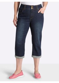 sheego Gro&szlig;e Gr&ouml;&szlig;en 3/4-Jeans f&uuml;r kr&auml;ftigere Oberschenkel, dark blue, Gr&ouml;&szlig;e 46 - Damen