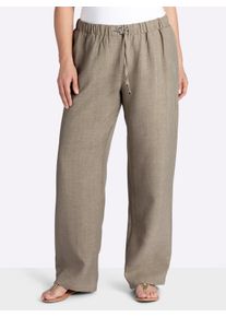 sheego Gro&szlig;e Gr&ouml;&szlig;en Schlupfhose mit weitem Bein, schlamm-champagner-meliert, Gr&ouml;&szlig;e 50 - Damen