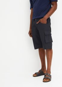 bonprix Cargo-Bermuda aus reiner Baumwolle in Relaxed-Fit, schwarz, Gr.66, Legere Cargo-Bermuda mit Minimalmuster im Relaxed Fit, aus 100% Baumwolle