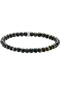 Armband Thomas Sabo "Talisman-Armband" Gr. 19, bunt (silberfarben, schwarz, blau, schwarz, blau), Armb&auml;nder, Damen, 19, Silber 925 (recycelt), Armband, mit Obsidian, Tigerauge