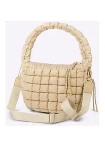 Handtasche Heine, Damen, Gr. B/H/T: 35cm x 23cm x 8cm, beige (champagner), Polyamid, Polyester, unifarben, Taschen Handtasche