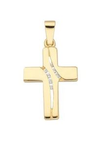 Adelia&acute;s Kreuzanh&auml;nger ADELIA ́S "Damen & Herren 333 Gold Kreuz Anh&auml;nger mit Zirkonia", gold, Schmuckanh&auml;nger, Damen, Gold, mit Zirkonia f&uuml;r Damen & Herren