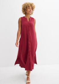 bonprix Blusenkleid aus Musselin, rot, Gr.50, Langes Blusenkleid aus reiner Baumwolle mit Oversize-Passform. Mit seitlichen Nahttaschen und Schlitzen., aus 100% Baumwolle