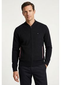 Strickjacke Tommy Hilfiger "RWB TEXTURED ZIP THROUGH BOMBER", Herren, Gr. L, desert sky, Strick, Obermaterial: 100% Baumwolle, normal, Rippb&uuml;ndchen, Strickjacken Strickjacke