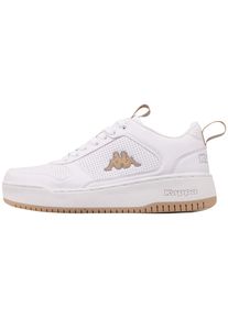 Sneaker Kappa, Damen, Gr. 41, wei&szlig; (wei&szlig;, l'grau), Synthetik, unifarben mit Farbeinsatz, Schuhe Sneaker, - mit Logoapplikation an der Seite