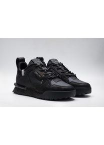 Sneaker Replay, Herren, Gr. 42, schwarz, Leder, Lederimitat, Textil, unifarben, Schuhe Sneaker, Schn&uuml;rschuh, Halbschuh, Trend Sneaker mit Anziehlasche