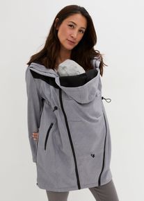bonprix 3-in-1 Umstands- und Tragemantel aus Softshell, grau, Gr.52, Kurzer Mantel f&uuml;r die Schwangerschaft und danach