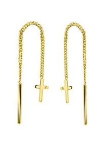 Paar Ohrh&auml;nger Firetti "Schmuck Geschenk Gold 375 Ohrschmuck Ohrringe Kreuz", gold (gelbgoldfarben), Ohrringe, Damen, Gelbgold 375