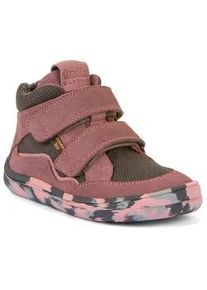 Barfu&szlig;schuh froddo "BAREFOOT TEX FUN AUTUMN", Kinder, Gr. 32, rosa (rose, grau), Textil, Veloursleder, Schuhe Barfu&szlig;schuh, Boots, Sneaker, Trekkingschuh mit TEX-Membrane