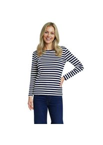 LANDS' END Supima-Shirt, Langarm, Damen,  Blau, Baumwolle, by Lands' End